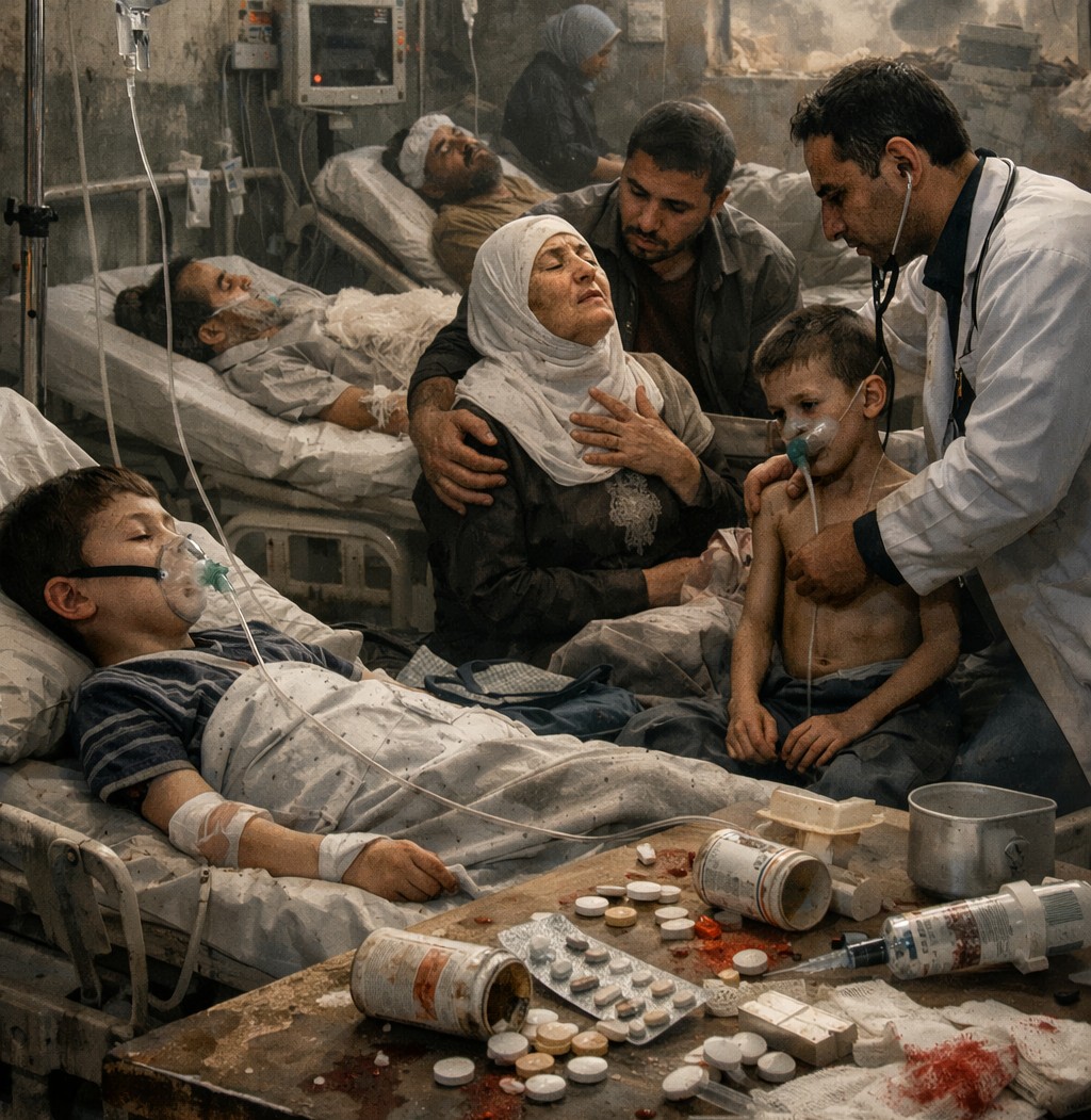 معاناة المرضى في قطاع غزة نتيجة النقص الحاد في الأدوية والمستلزمات الطبية
