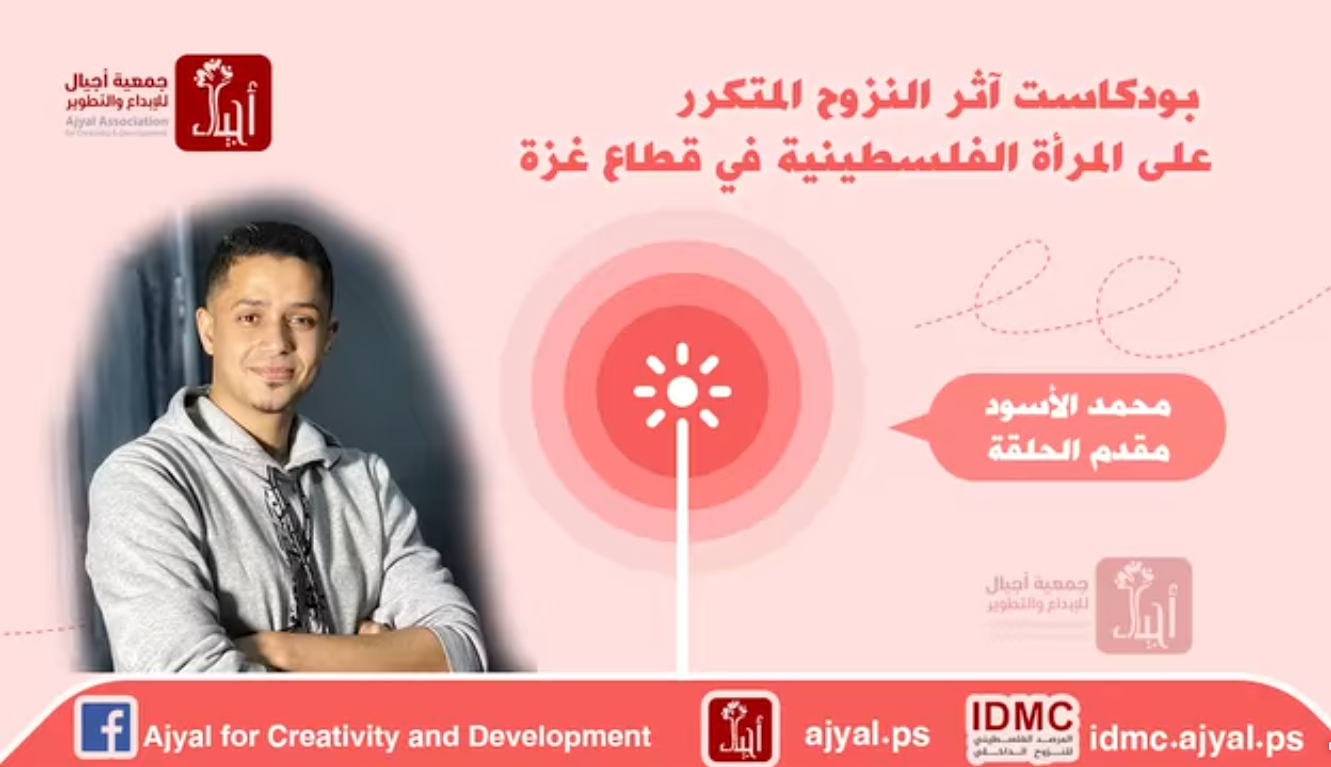 بودكاست أثر النزوح المتكرر على المرأة الفلسطينية في قطاع غزة